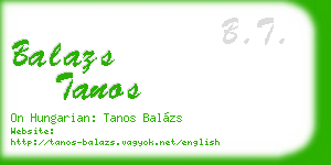 balazs tanos business card
