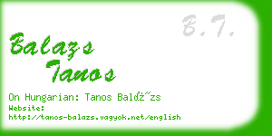 balazs tanos business card